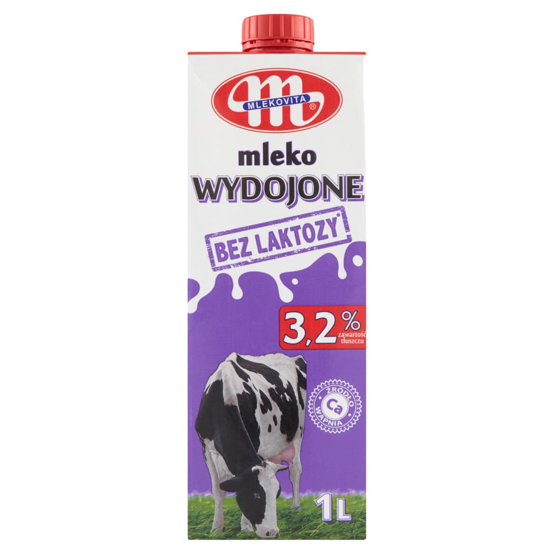 MLEKOVITA WYDOJONE Mleko UHT 3,2% bez laktozy. 7,59 zl/l