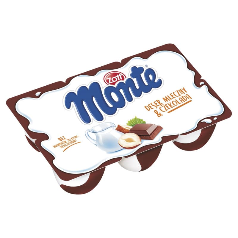 ZOOT MONTE ORIGINAL Deser mleczny z czekolada i orzechami 6x55g. 23,30 zl/kg
