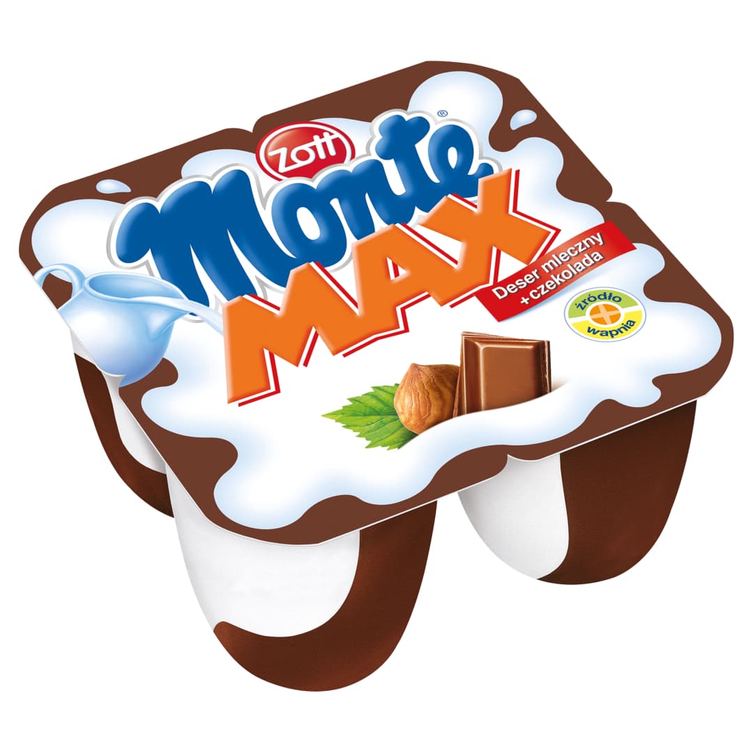 ZOTT MONTE ORGINAL Deser mleczny z czekolada i orzechami 4x100g. 26,48 zl/kg